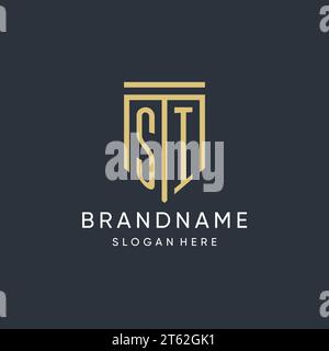 SI monogram with modern and luxury shield shape design vector graphic Stock Vector