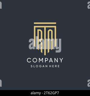 RN monogram with modern and luxury shield shape design vector graphic Stock Vector