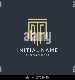 RF monogram with modern and luxury shield shape design vector graphic Stock Vector