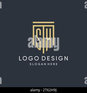 SX monogram with modern and luxury shield shape design vector graphic Stock Vector