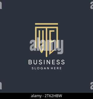 VE monogram with modern and luxury shield shape design vector graphic Stock Vector