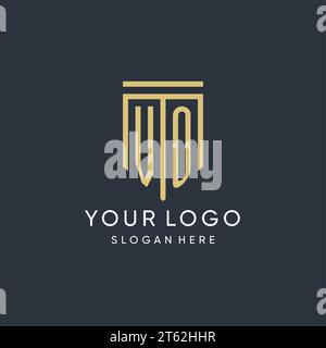 VO monogram with modern and luxury shield shape design vector graphic Stock Vector