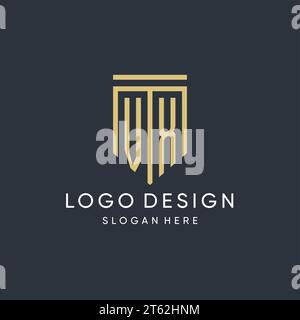 VX monogram with modern and luxury shield shape design vector graphic Stock Vector