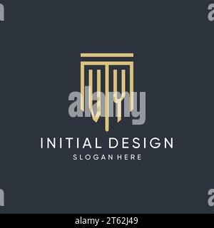 VY monogram with modern and luxury shield shape design vector graphic Stock Vector