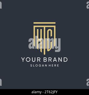 XC monogram with modern and luxury shield shape design vector graphic Stock Vector