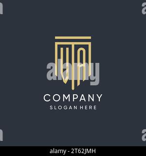 VA monogram with modern and luxury shield shape design vector graphic Stock Vector