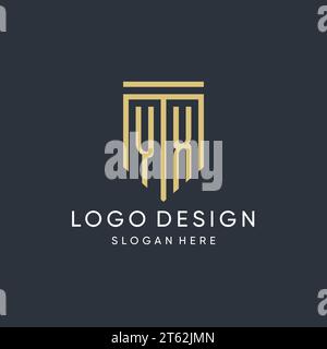 YX monogram with modern and luxury shield shape design vector graphic Stock Vector