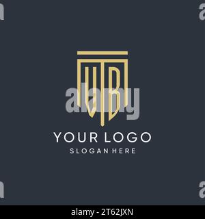 VB monogram with modern and luxury shield shape design vector graphic Stock Vector