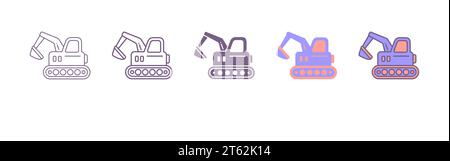 Excavator icon. Monochrome simple sign from construction instruments collection. Excavator icon for logo, templates, web design and infographics. Stock Vector