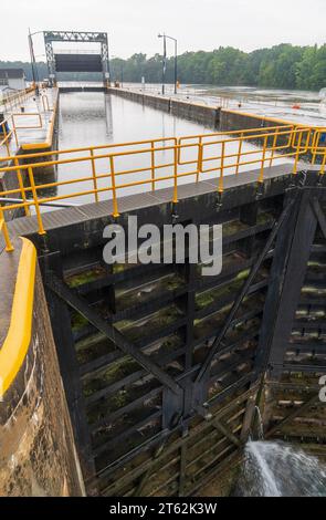 Erie Canal Locks 2 and 3, In Seneca Falls New York Stock Photo