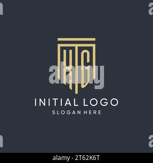 XG monogram with modern and luxury shield shape design vector graphic Stock Vector
