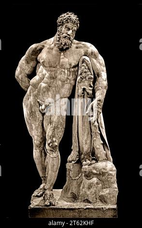 Hercules at Rest  - The Farnese Hercules  216 AD (4th century BC for original)                                  National Archaeological Museum of Naples Italy. Stock Photo