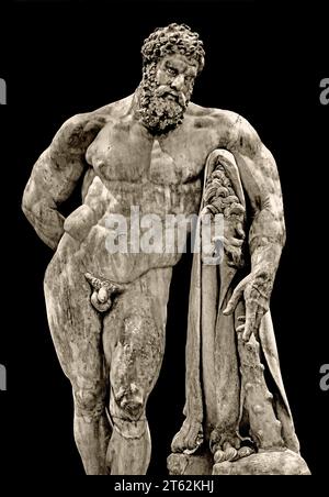 Hercules at Rest  - The Farnese Hercules  216 AD (4th century BC for original)                                  National Archaeological Museum of Naples Italy. Stock Photo