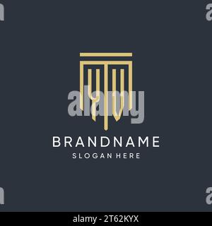 YV monogram with modern and luxury shield shape design vector graphic Stock Vector
