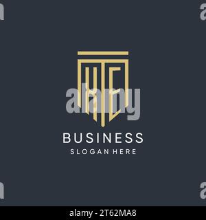 XE monogram with modern and luxury shield shape design vector graphic Stock Vector