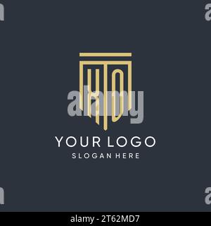 XO monogram with modern and luxury shield shape design vector graphic Stock Vector