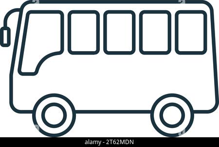 Bus outline icon. Monochrome simple sign from transportation collection. Bus icon for logo, templates, web design and infographics. Stock Vector
