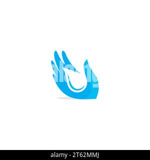 Hand Water Logo. Drop Hand Icon Stock Vector