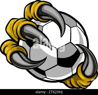 Soccer Football Ball Claw Eagle Monster Hand Stock Vector