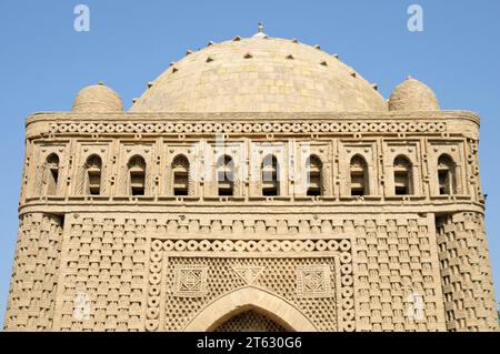 Ismail Samani Mausoleum in Bukhara, Uzbekistan. Ismail Samani Tomb was built in 958 during the Samanoglu state. Stock Photo