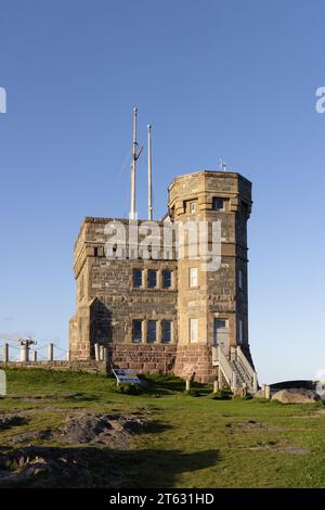 Cabot Tower; Signal Hill National Historic Site, St Johns Newfoundland Canada. site of first wireless transmission across Atlantic by Marconi Stock Photo