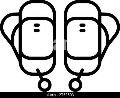 Hearing aid icon vector. Hearing aid gadget outline sign. Linear style sign isolated on white background. Vector simple illustration Stock Vector