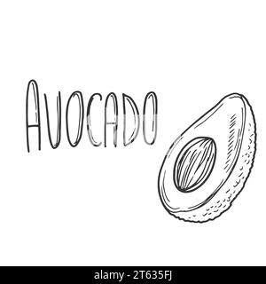 Avocado vector hand drawn lettering Stock Vector