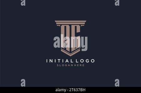 AG initial logo with pillar style, luxury law firm logo design ideas inspiration Stock Vector