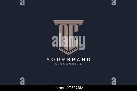AC initial logo with pillar style, luxury law firm logo design ideas inspiration Stock Vector
