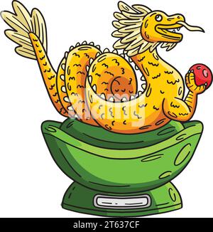 Year of the Dragon Dragon Statue Cartoon Clipart Stock Vector Image ...