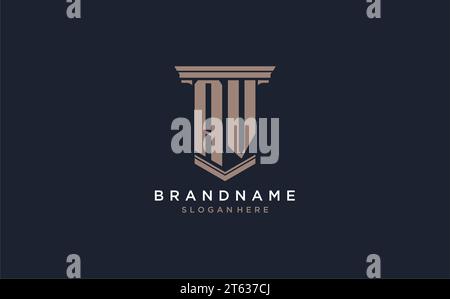 AV initial logo with pillar style, luxury law firm logo design ideas inspiration Stock Vector