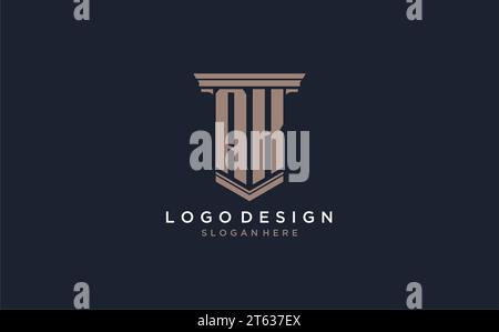 AK initial logo with pillar style, luxury law firm logo design ideas inspiration Stock Vector