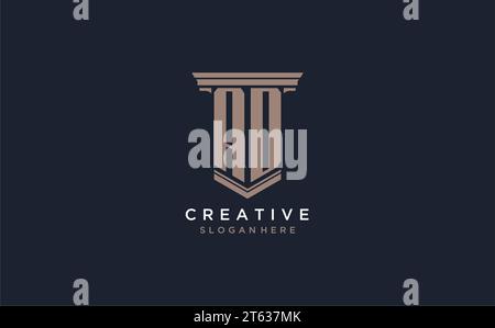 AD initial logo with pillar style, luxury law firm logo design ideas inspiration Stock Vector