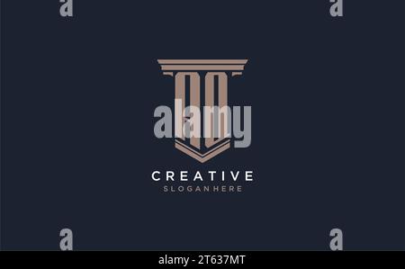 AQ initial logo with pillar style, luxury law firm logo design ideas inspiration Stock Vector