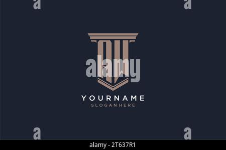 AW initial logo with pillar style, luxury law firm logo design ideas inspiration Stock Vector