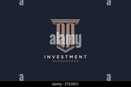 BA initial logo with pillar style, luxury law firm logo design ideas inspiration Stock Vector