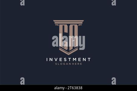 CA initial logo with pillar style, luxury law firm logo design ideas inspiration Stock Vector