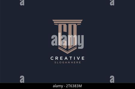 CD initial logo with pillar style, luxury law firm logo design ideas inspiration Stock Vector