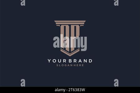 AP initial logo with pillar style, luxury law firm logo design ideas inspiration Stock Vector