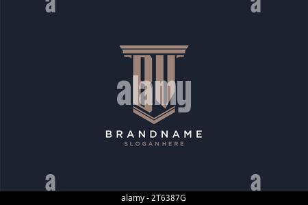 BV initial logo with pillar style, luxury law firm logo design ideas inspiration Stock Vector