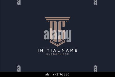 BS initial logo with pillar style, luxury law firm logo design ideas inspiration Stock Vector