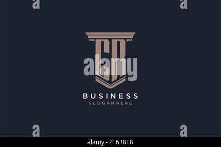 CR initial logo with pillar style, luxury law firm logo design ideas inspiration Stock Vector