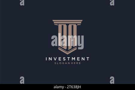 DA initial logo with pillar style, luxury law firm logo design ideas inspiration Stock Vector