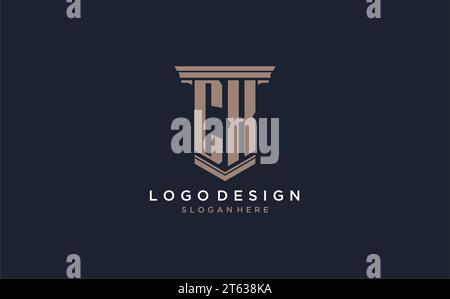 CX initial logo with pillar style, luxury law firm logo design ideas inspiration Stock Vector