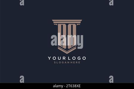 BO initial logo with pillar style, luxury law firm logo design ideas inspiration Stock Vector