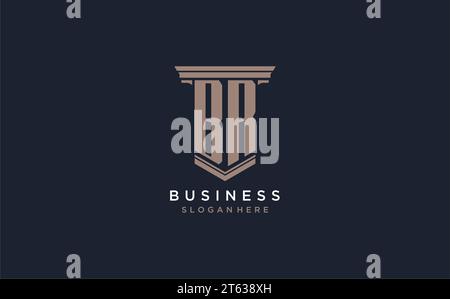 BR initial logo with pillar style, luxury law firm logo design ideas inspiration Stock Vector