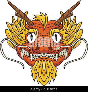 Year of the Dragon Head Cartoon Colored Clipart Stock Vector Image ...