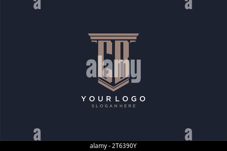 CB initial logo with pillar style, luxury law firm logo design ideas inspiration Stock Vector