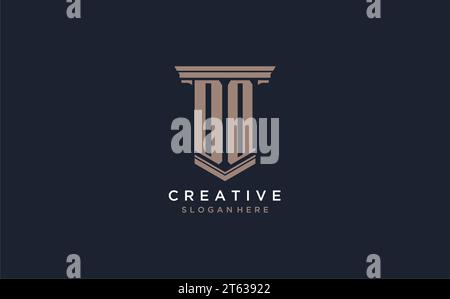 DQ initial logo with pillar style, luxury law firm logo design ideas inspiration Stock Vector