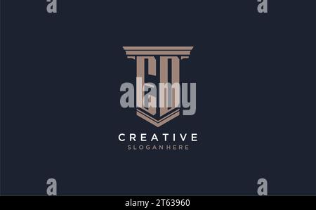 ED initial logo with pillar style, luxury law firm logo design ideas inspiration Stock Vector